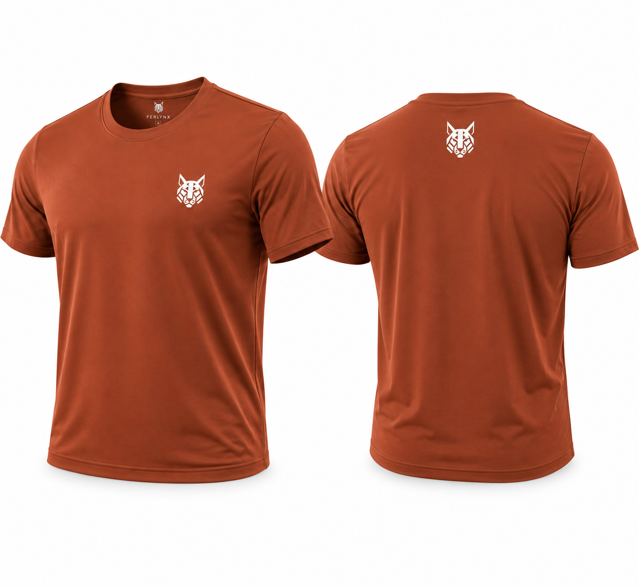 FerLynx Performance Tee Brown - Front and back