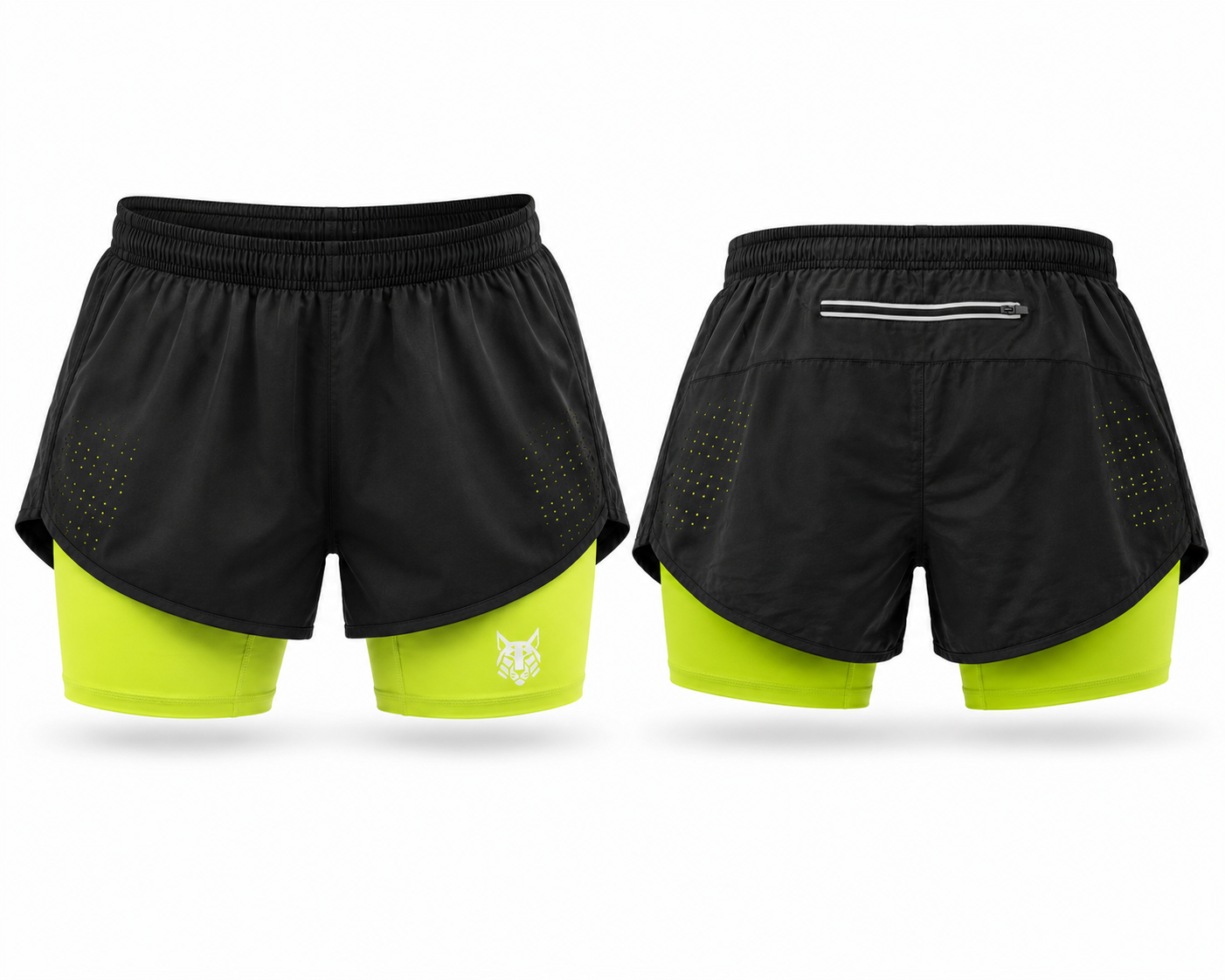 FerLynx Performance Short Black Green Mesh - Back view